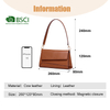 BROWN UNIQUE CUTE LEATHER CLUTCH FOR LADY WITH DETACHABLE STRAP