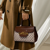 BIG BROWN PVC WATER PROOF CROSS BODY SATCHEL FOR WOMEN