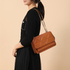 BROWN ENVELOPE LEATHER FASHION CROSS BODY BAGS FOR WOMEN