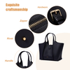 LARGE LEATHER TOTE BAGS WITH POCKETS FOR WOMEN