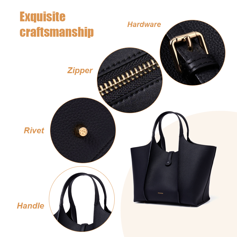 LARGE LEATHER TOTE BAGS WITH POCKETS FOR WOMEN