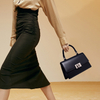 BLACK MINI CUTE GENUINE LEATHER LUXURY SATCHEL BAG FOR WOMEN