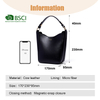 LADIES BLACK FASHION LEATHER BUCKET BAGS WOMENS LONG SATCHEL BAG