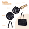 BIG SIZE BLACK WORK ZIPPERED TOTE BAGS FOR WOMENS 