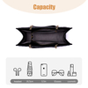 BIG SIZE BLACK WORK ZIPPERED TOTE BAGS FOR WOMENS 