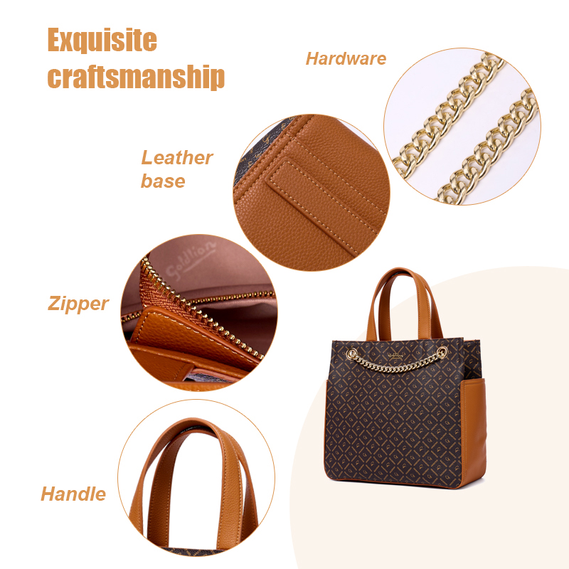 BROWN PVC BIG SATCHEL BAGS FOR WOMEN
