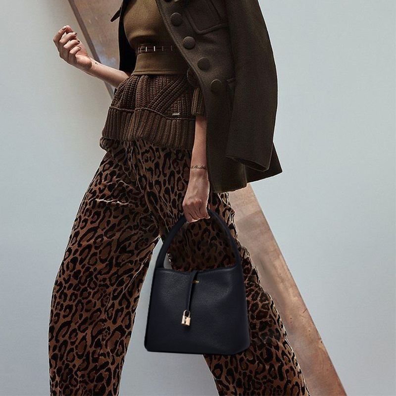 SOFE GENUINE LEATHER SHOULDER BAGS WITH WIDE STRAP