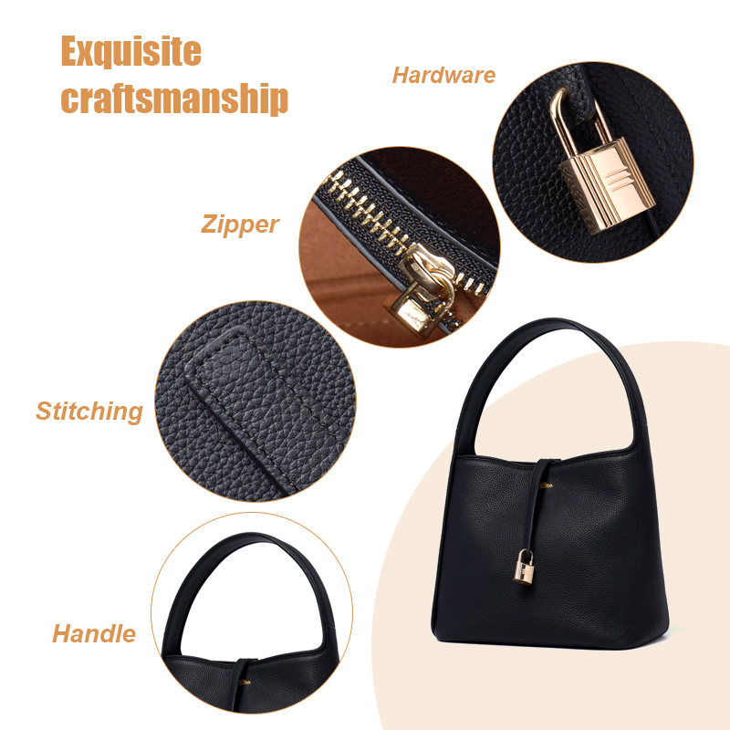 SOFE GENUINE LEATHER SHOULDER BAGS WITH WIDE STRAP