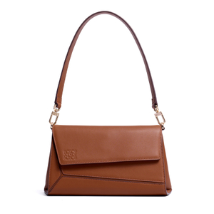 BROWN UNIQUE CUTE LEATHER CLUTCH FOR LADY WITH DETACHABLE STRAP