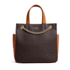 BROWN PVC BIG SATCHEL BAGS FOR WOMEN
