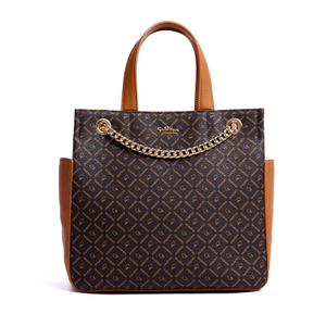 BROWN PVC BIG SATCHEL BAGS FOR WOMEN