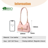 GIRLS FASHION DOUBLE HANDLE PINK LEATHER CROSS BODY BAGS 