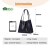  LARGE BLACK GRAIN LEATHER TOTE BAGS WITH REMOVABLE POCKETS