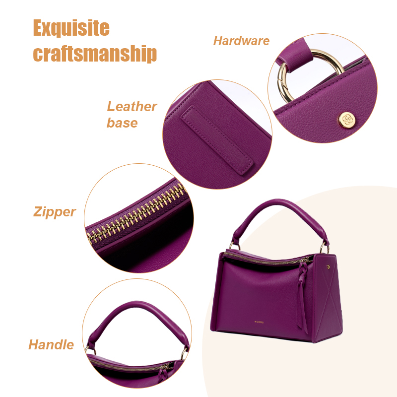 PERSONALIZED UNIQUE DESIGN PURPLE CUTE SATCHEL BAG FOR WOMEN