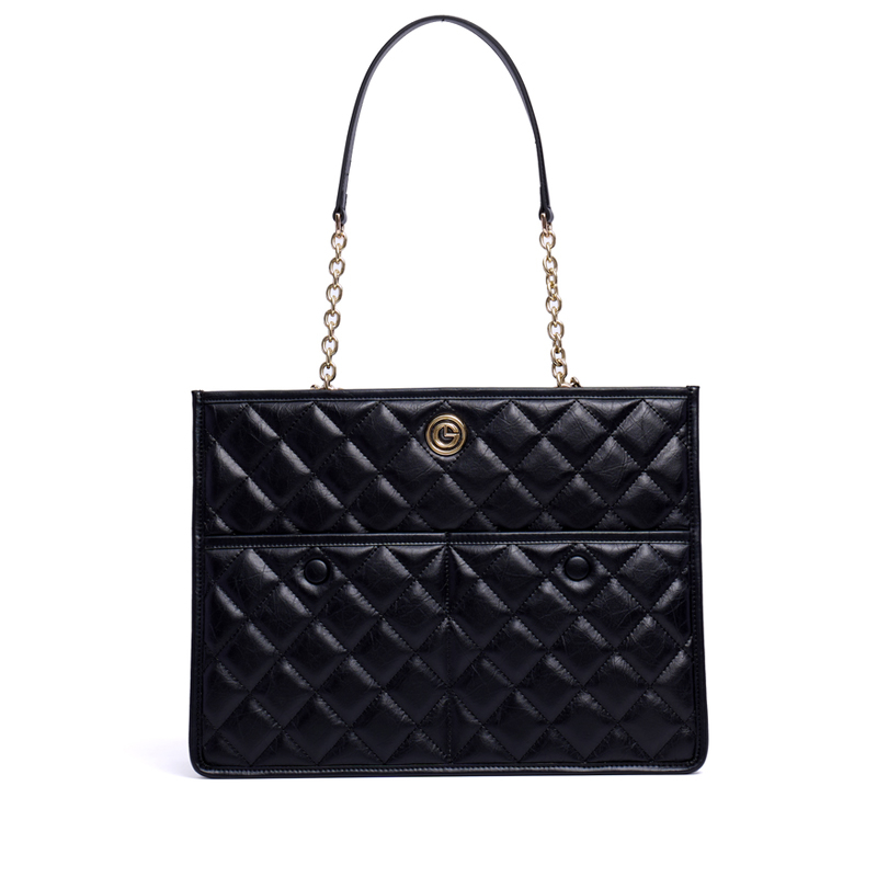 BIG SIZE BLACK WORK ZIPPERED TOTE BAGS FOR WOMENS 