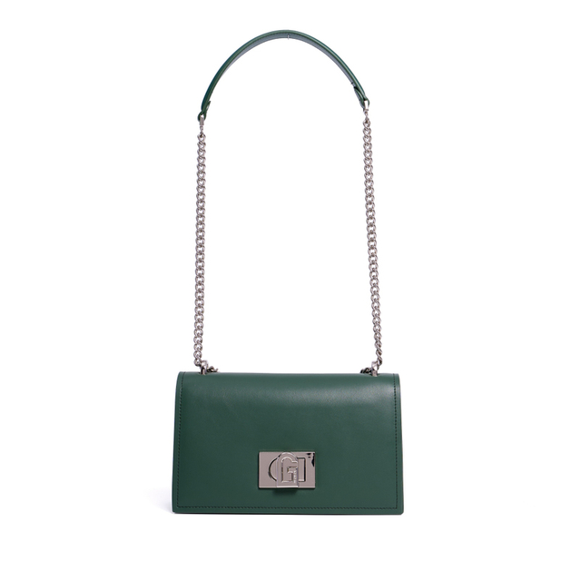 SMALL FASHION DARK GREEN LEATHER CROSS-BODY BAG FOR LADY