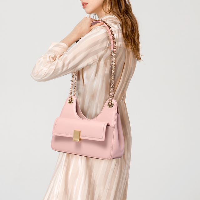 GIRLS FASHION DOUBLE HANDLE PINK LEATHER CROSS BODY BAGS 