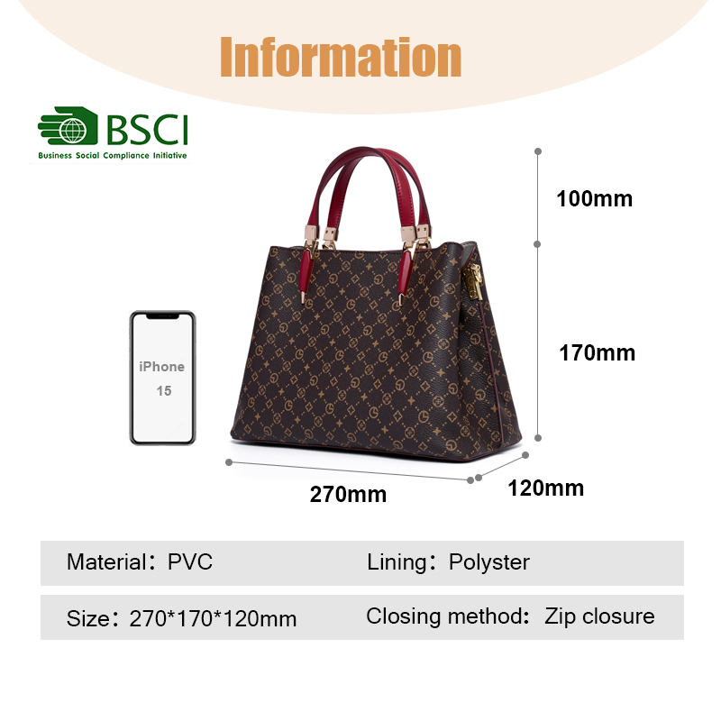  WOMEN PVC DOUBLE HANDLE SATCHEL BAGS AFFORDABLE LUXURY