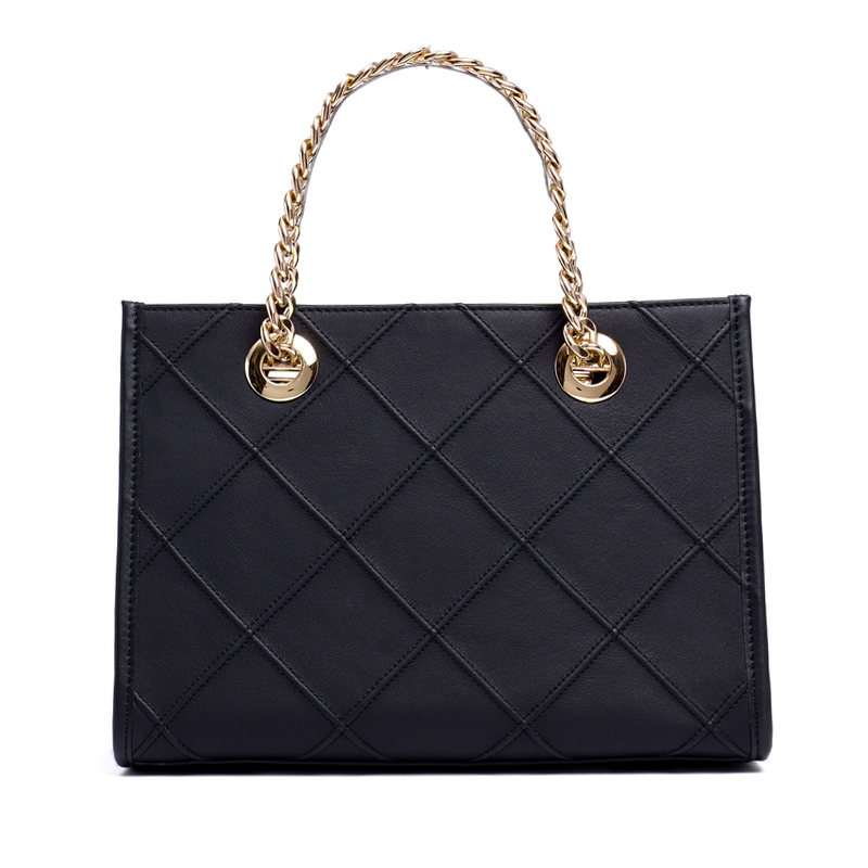 LARGE WOMENS BLACK LEATHER SATCHEL 