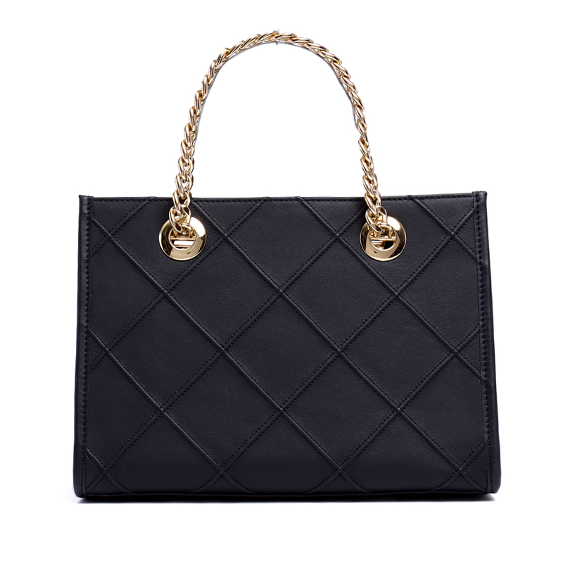 LARGE WOMENS BLACK LEATHER SATCHEL 