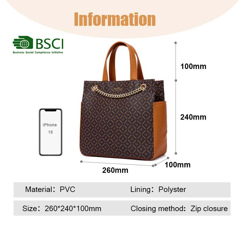 BROWN PVC BIG SATCHEL BAGS FOR WOMEN