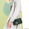SMALL FASHION DARK GREEN LEATHER CROSS-BODY BAG FOR LADY