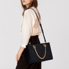 LARGE WOMENS BLACK LEATHER SATCHEL 