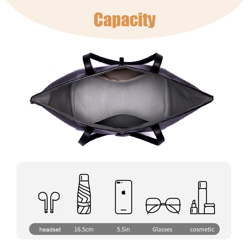 BLACK UNIQUE TOTE BAGS BIG SIZE FOR WOMENS DAILY BELONGINGS