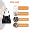  LARGE BLACK GRAIN LEATHER TOTE BAGS WITH REMOVABLE POCKETS