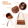 BROWN UNIQUE CUTE LEATHER CLUTCH FOR LADY WITH DETACHABLE STRAP