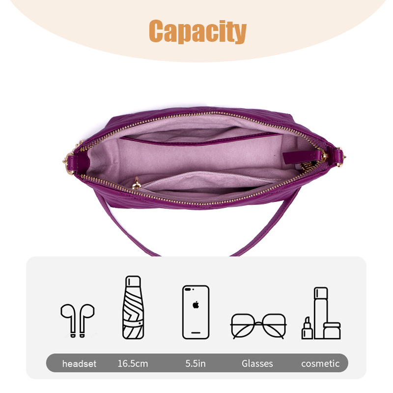 MINI PURPLE SOFT LEATHER SHOULDER BAGS FOR LADIES