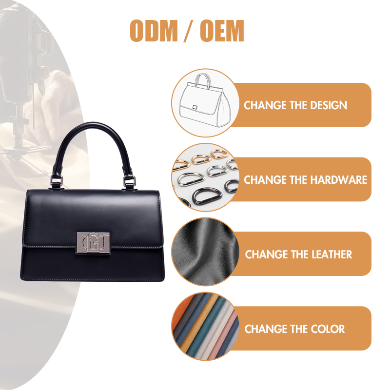BLACK MINI CUTE GENUINE LEATHER LUXURY SATCHEL BAG FOR WOMEN