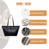 BLACK UNIQUE TOTE BAGS BIG SIZE FOR WOMENS DAILY BELONGINGS