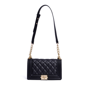 QUILTED GENUINE LEATHER CROSS-BODY BAG FOR WOMEN