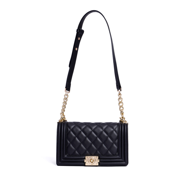 QUILTED GENUINE LEATHER CROSS-BODY BAG FOR WOMEN
