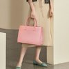 LADIES PINK BIG FASHION LEATHER CROSS-BODY SATCHEL