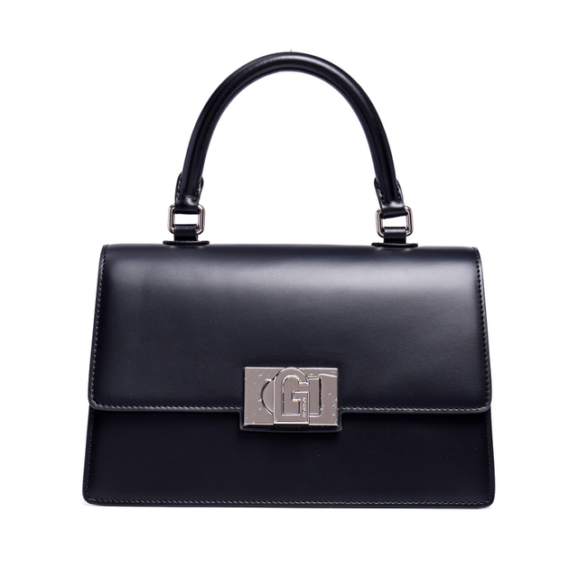 BLACK MINI CUTE GENUINE LEATHER LUXURY SATCHEL BAG FOR WOMEN