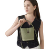 Custom New Top Layer Sheepskin Leather Woven Bucket Bag Women's Handbag Messenger Bag High-end Commuting Shoulder Bag