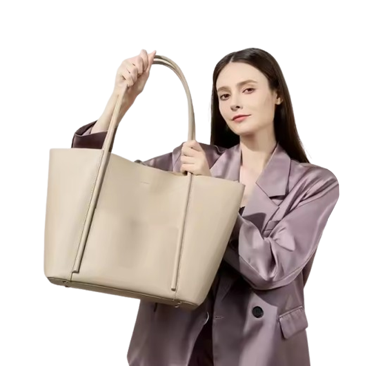 2025 New Large Capacity Genuine Leather Women's Tote Bag Summer Handbag Large Bag Cowhide Work Commuting Shoulder Bag