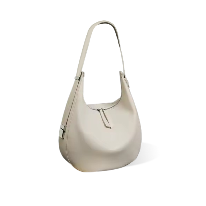 Custom Summer New Niche Design Cowhide Underarm Bag Single Shoulder Bag Handbag Genuine Leather Half Moon Bucket Bag