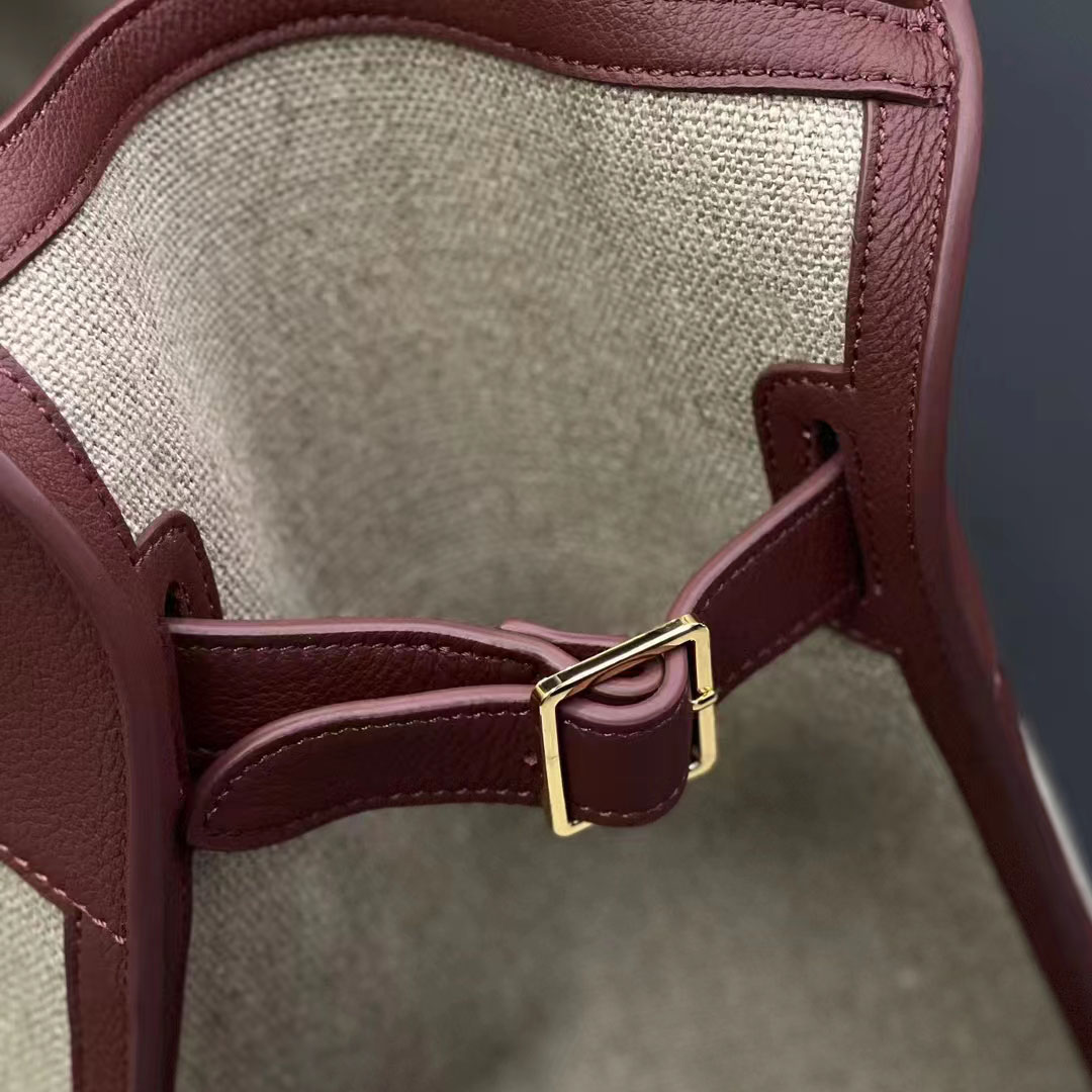 Custom High Quality Canvas And Leather Tote Handbag For Women