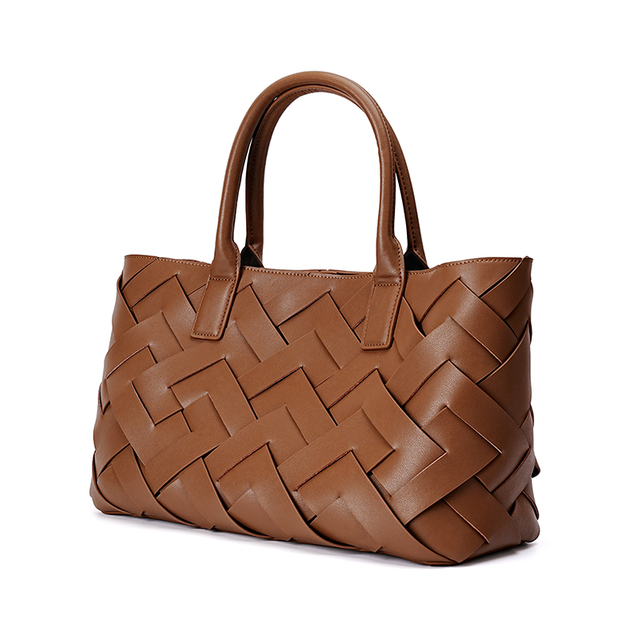 Personalized Genuine Leather Handmade Woven Handbag From China Supplier