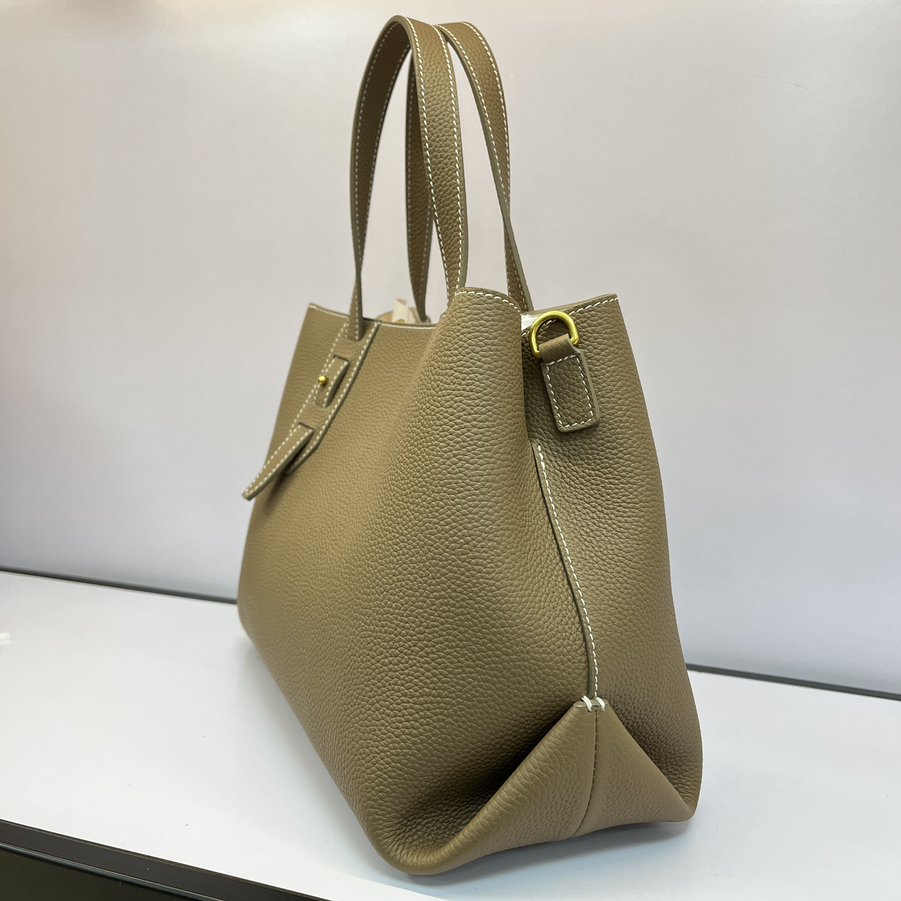 Custom High-end Commuter Tote Bag For Ladies Luxury Leather Handbag