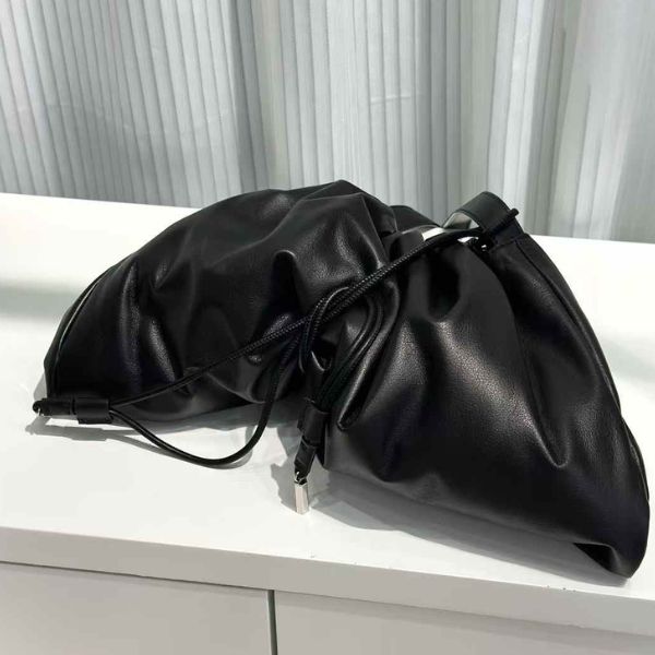 Soft Cloud Leather Drawstring Clutch Bag