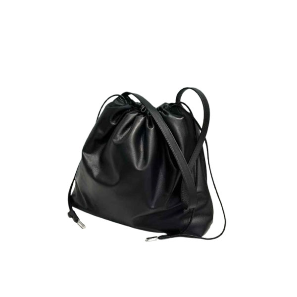 Soft Cloud Leather Drawstring Clutch Bag