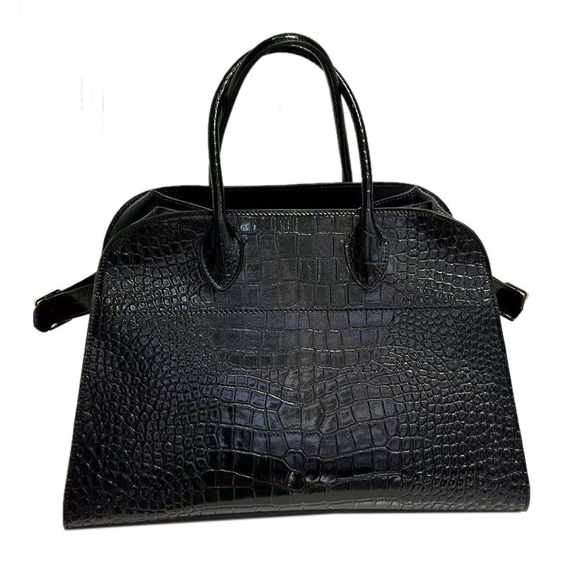 Luxurious Crocodile Texture Solid Black Purse Female Handbag