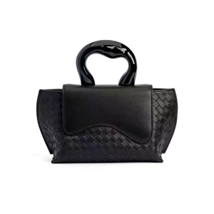 Women's Avio Blue Nappa Perlata Leather Handbag