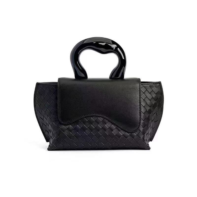 Women's Avio Blue Nappa Perlata Leather Handbag