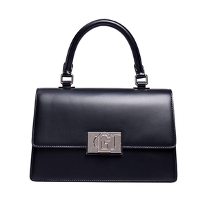 Black Mini Cute Genuine Leather Luxury Satchel Bag for Women