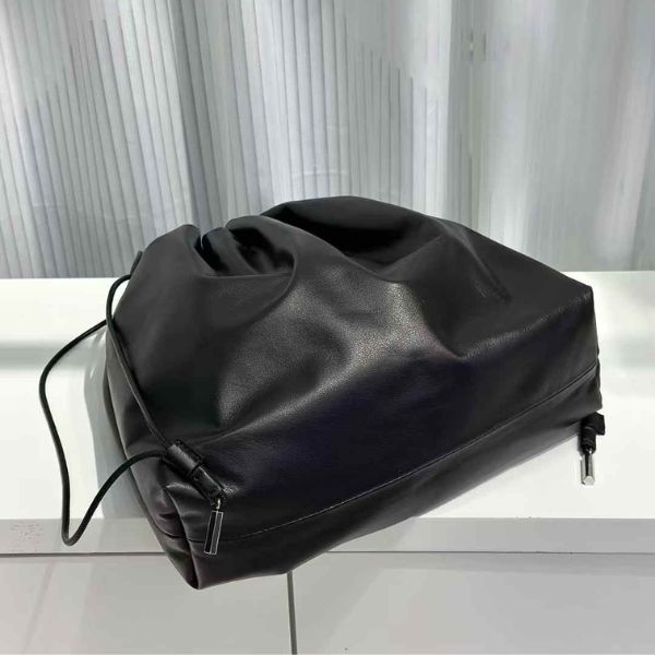 Soft Cloud Leather Drawstring Clutch Bag